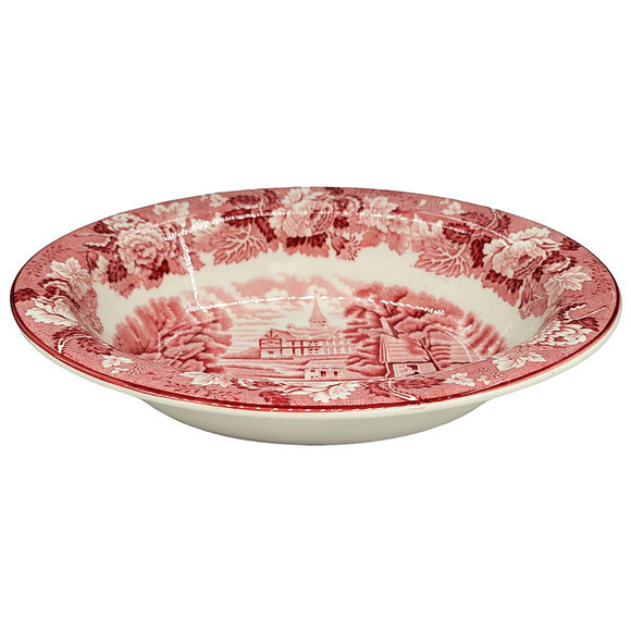 Enoch Wood's English Scenery Wood &‎ Sons Pink Countryside Vegetable Bowl 6.5 in - Picture 1 of 10